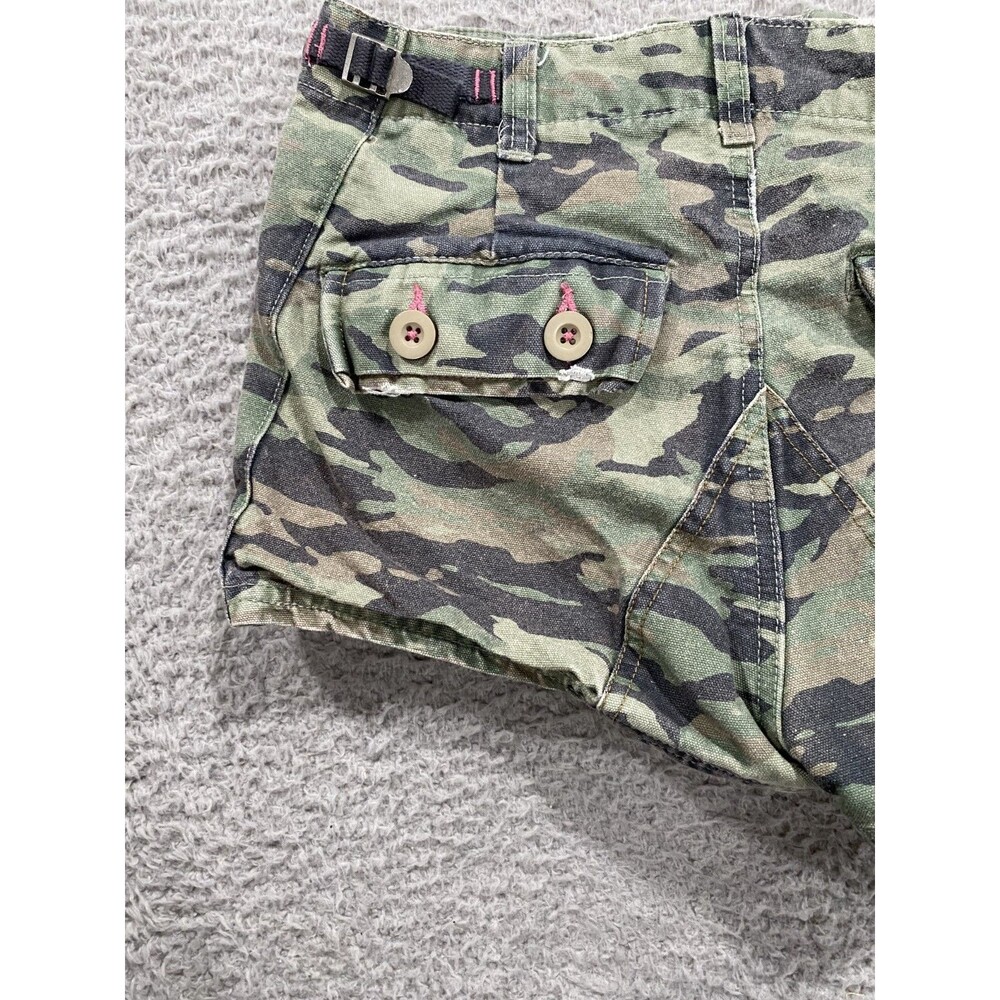 Free People Shorts Womens Size 6 Camo Button Fly Denim Pockets Shorties - Picture 5 of 13